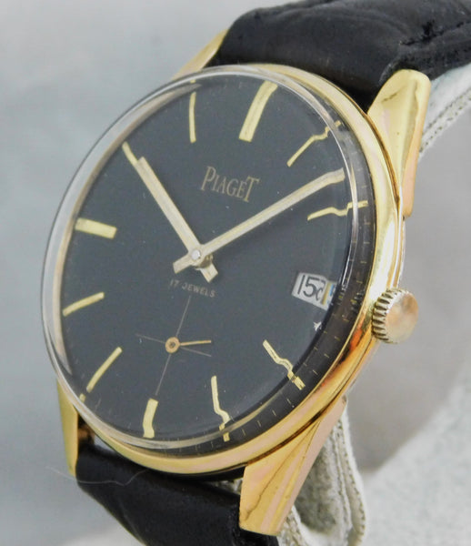 Piaget Classic Black Dial 18K GP Manual Wind Swiss Made 1950 s Mens Wa Vincent Palazzolo