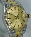 Slate Gray Rolex Tudor Prince Oysterdate 90713 14k Solid Gold Bezel 1980 Mens Watch....34m