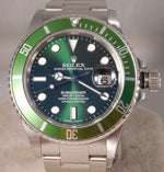 Light Slate Gray Rolex Submariner Date 16800 SS Green Dial/Green Bezel Insert Mens Watch....40mm