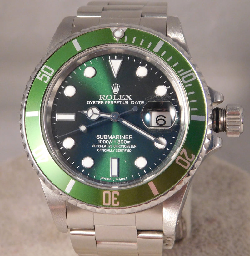Rosy Brown Rolex Submariner Date 16800 SS Green Dial/Green Bezel Insert Mens Watch....40mm