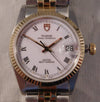 Slate Gray Rolex Tudor Prince Oysterdate 18k Solid Gold Bezel Circa 1996 Mens Watch....34mm
