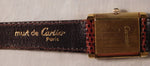 Gray Cartier Tank Manual Wind 18k Gold Electroplated Vintage 1970's Mens Watch....23mm