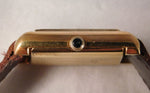Dark Gray Cartier Tank Manual Wind 18k Gold Electroplated Vintage 1970's Mens Watch....23mm