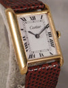Rosy Brown Cartier Tank Manual Wind 18k Gold Electroplated Vintage 1970's Mens Watch....23mm