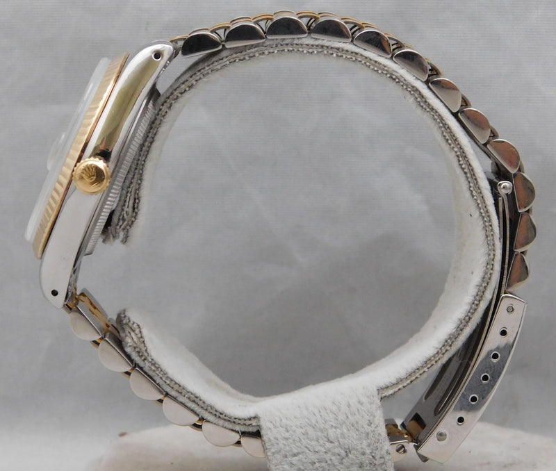 Dark Gray Rolex Tudor Prince Date 74033 18k Solid Gold Bezel Swiss Mens Watch....34mm