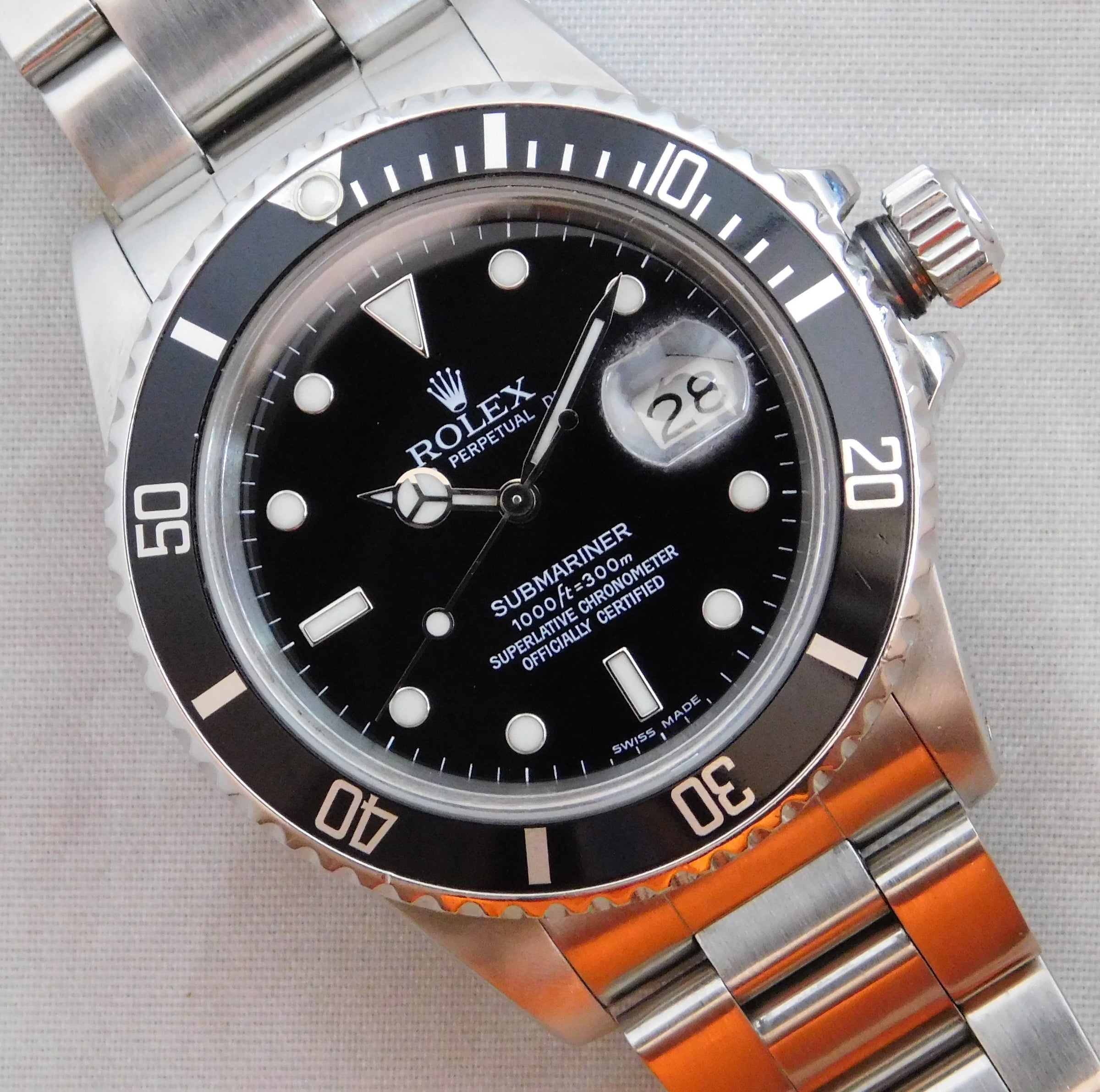 Rolex Submariner Date 16800 Black Dial Stainless Steel Automatic Watch