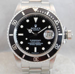 Gray Rolex Submariner 16800 Stainless Steel Black Dial Circa 1985 Mens Watch....40mm