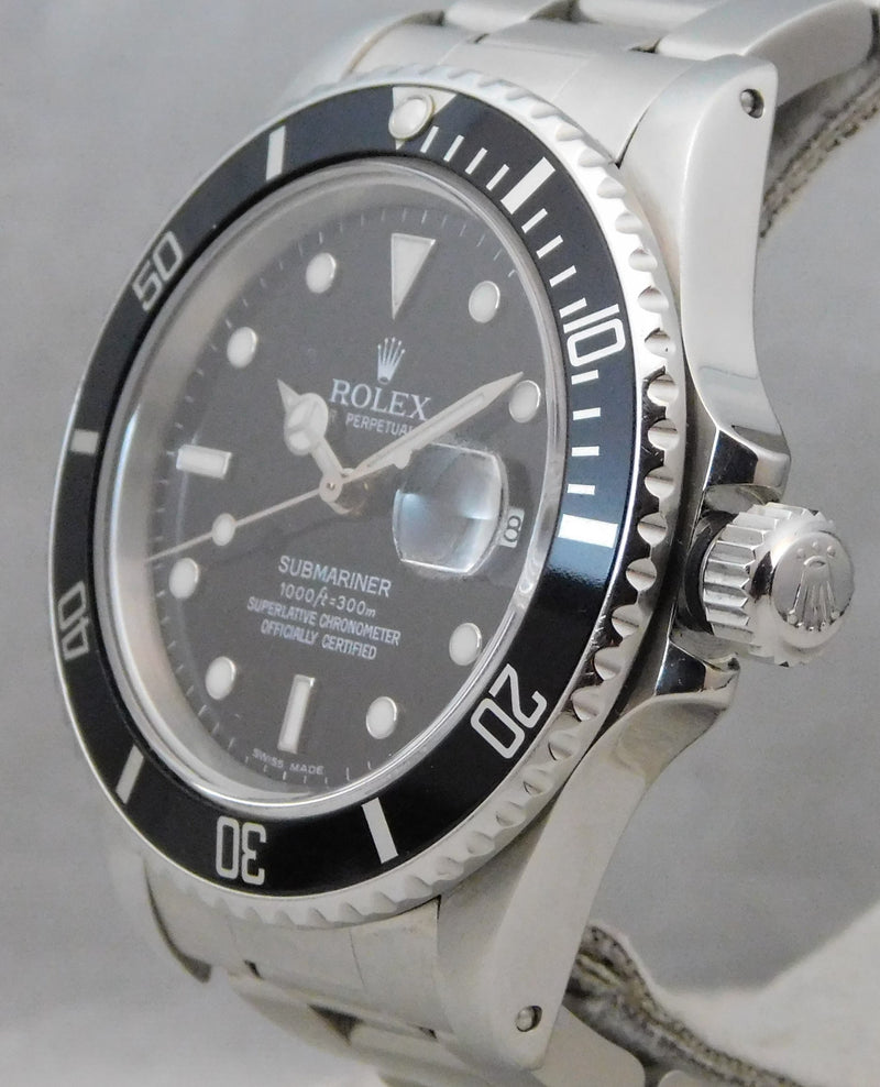 Light Slate Gray Rolex Submariner 16800 Stainless Steel Black Dial Circa 1985 Mens Watch....40mm