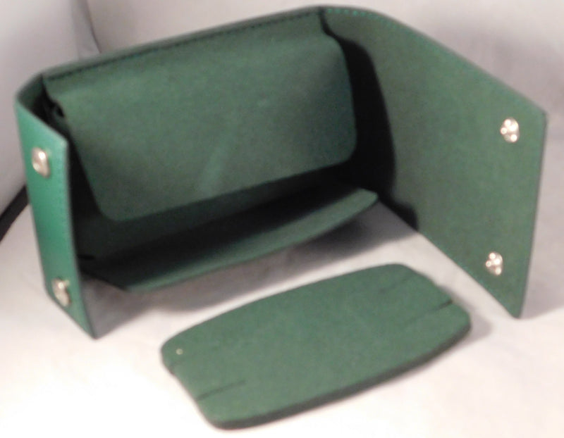 Dim Gray Rolex Authentic Service Center Premium Version 2021 Green Leather Travel Pouch
