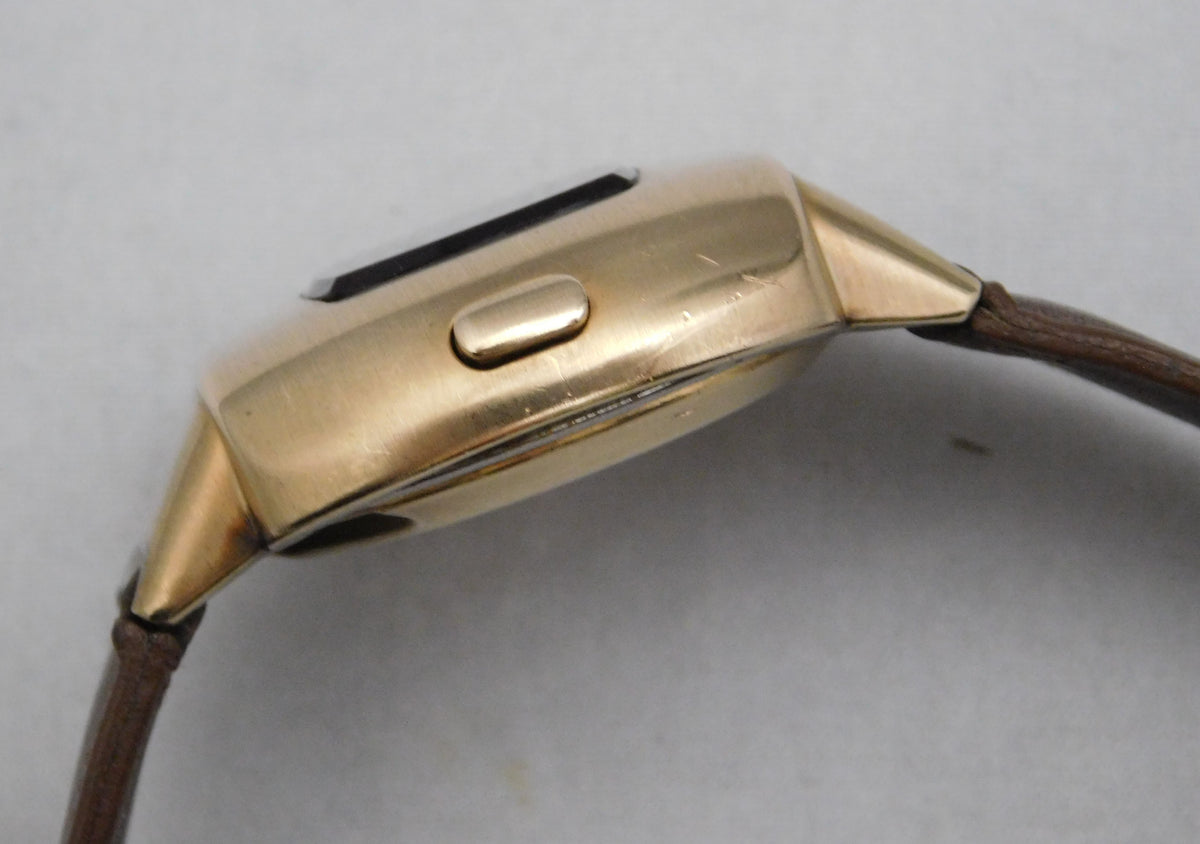 Dark Gray Pulsar Time Computer P3 Date Command 1973 14k Gold Filled Mens Watch....38mm