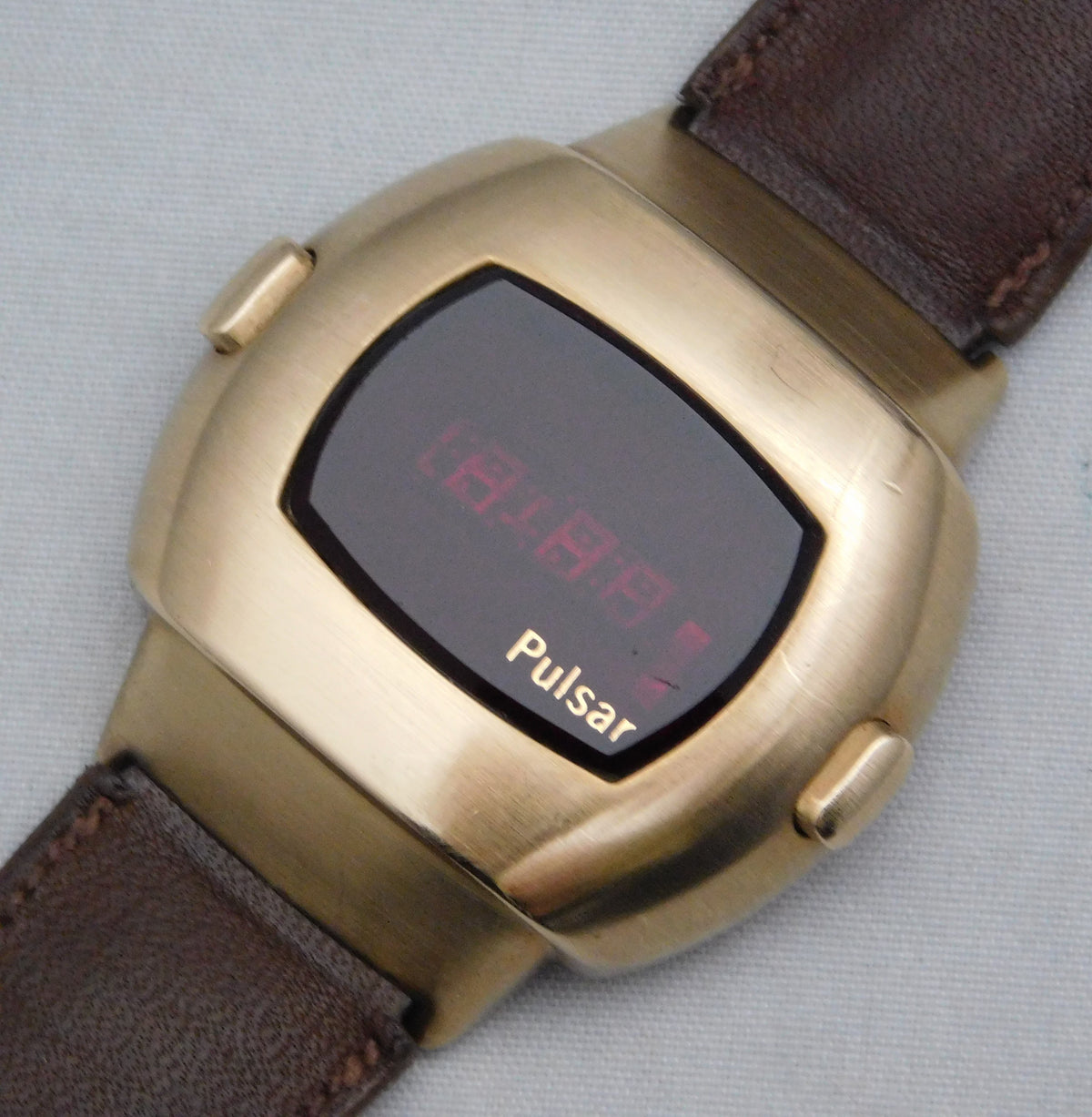 Dark Gray Pulsar Time Computer P3 Date Command 1973 14k Gold Filled Mens Watch....38mm