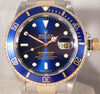 Gray Rolex Submariner Bluesy 16613 Vintage 1991 18k Solid Gold/SS Mens Watch....40mm