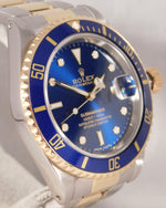 Dark Gray Rolex Submariner Bluesy 16613 Vintage 1991 18k Solid Gold/SS Mens Watch....40mm