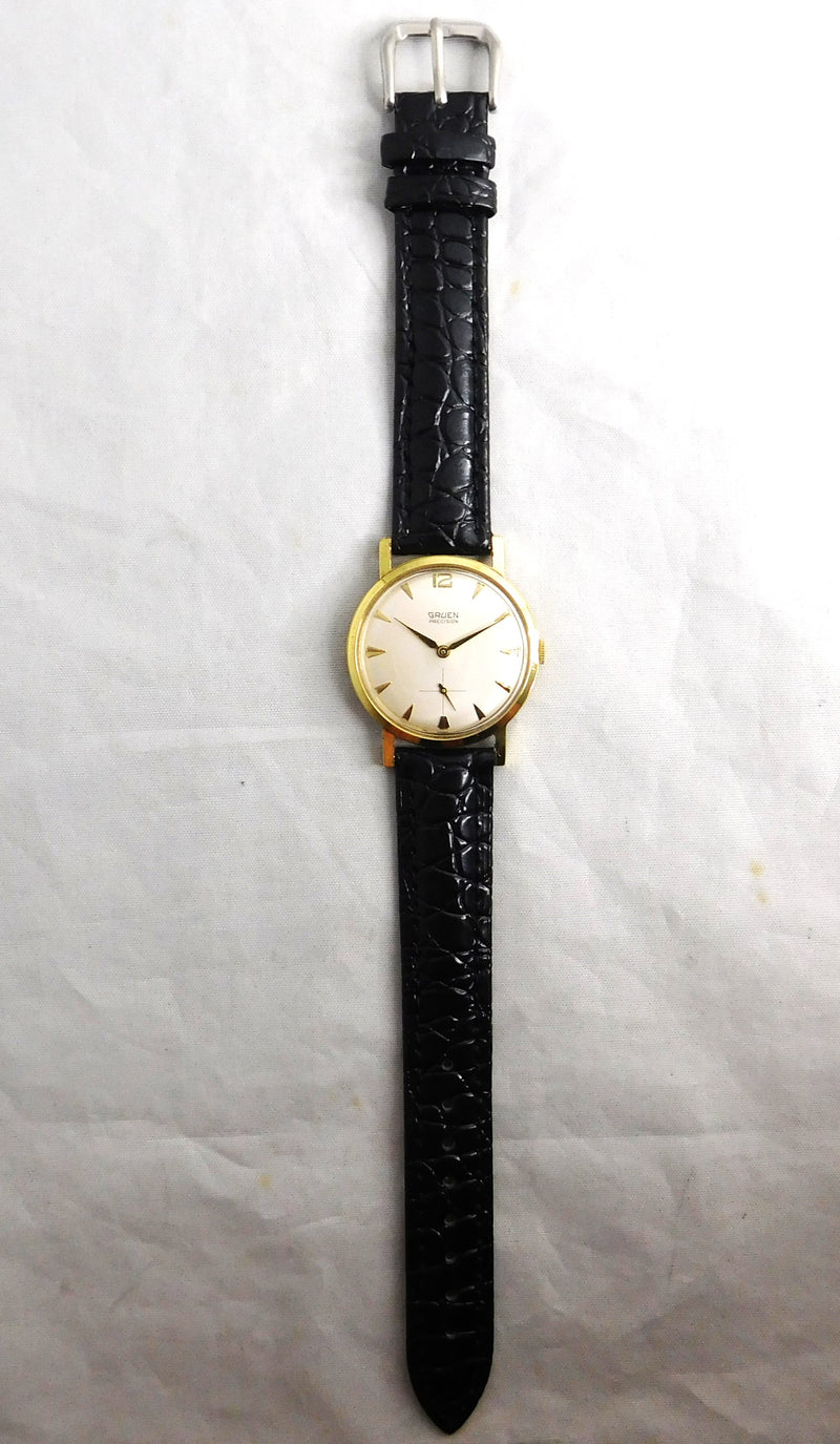 Light Gray Gruen Precision 510 James Bond 007 Sean Connery Circa 1960's Mens Watch....33mm