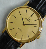 Dark Khaki Omega DeVille Classic 17 Jewel Calibre 625 Manual Wind Gold Dial Mens Watch....32mm