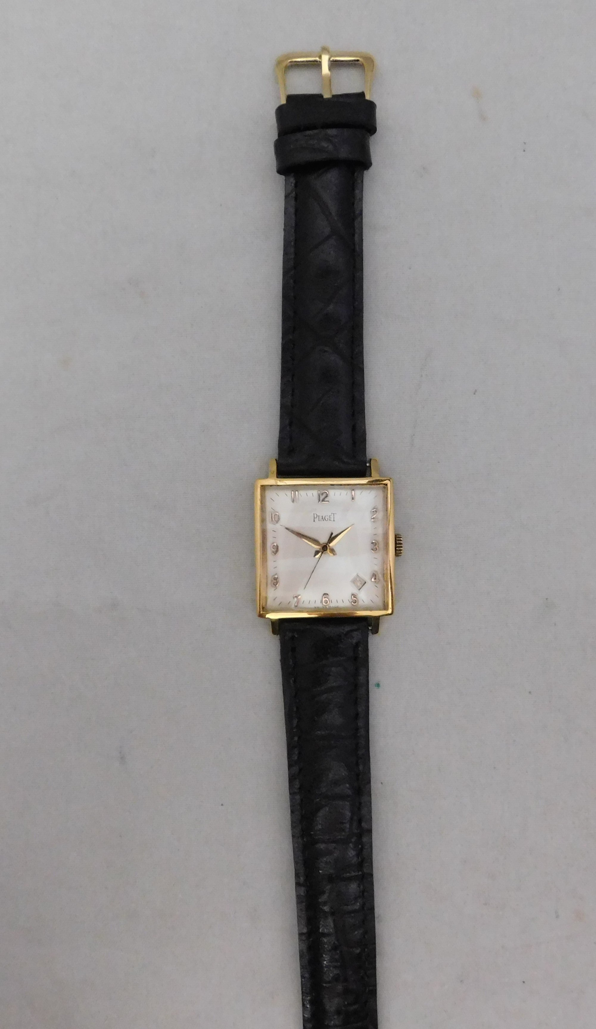 Piaget Classic 18k Gold Plated Case Silver Dial Vintage 1950 s