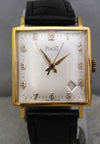 Dim Gray Piaget Classic 18k Gold Plated Case Silver Dial Vintage 1950's Mens Watch....29mm