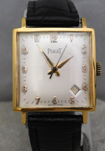 Dim Gray Piaget Classic 18k Gold Plated Case Silver Dial Vintage 1950's Mens Watch....29mm