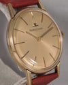 Rosy Brown Jaeger LeCoultre Classic 9k Solid Yellow Gold 1974 Serviced Mens Watch....33mm