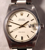 Light Gray Rolex Oysterdate Precision 6694 Vintage 1978 Stainless Steel Mens Watch....34mm