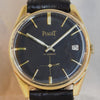 Rosy Brown Piaget Classic Black Dial 18K GP Manual Wind Swiss Made 1940's Mens Watch....34mm