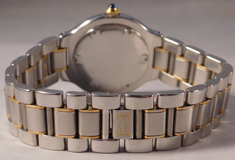 Slate Gray Cartier Must De Cartier 21 Two Tone Ref. 1330 Vintage 1990's Mens Watch....31mm