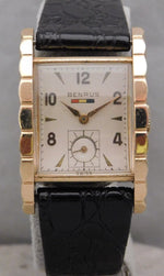 Rosy Brown Benrus Classic Fancy Scalloped Case 10K Gold Filled Model 80 Mens Watch....26mm