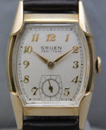 Slate Gray Gruen Veri-Thin Manual Wind 15 Jewel Gold Plated Circa 1960's Mens Watch....26mm