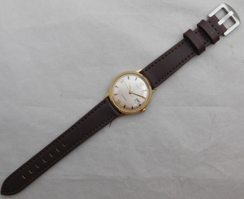 Dark Gray Timex Marlin Classic Vintage 1969 Date Serviced Manual Wind Mens Watch....34mm