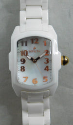 Light Slate Gray Invicta Lupah Model 1962 White Ceramic With White MOP Dial Ladies Watch....29mm
