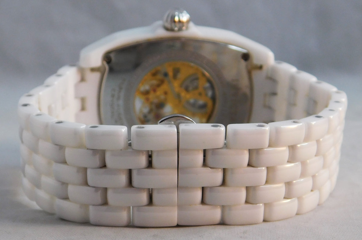 Light Slate Gray Invicta Lupah Model 1127 Solid White Ceramic Manual Wind Mens Watch....33mm