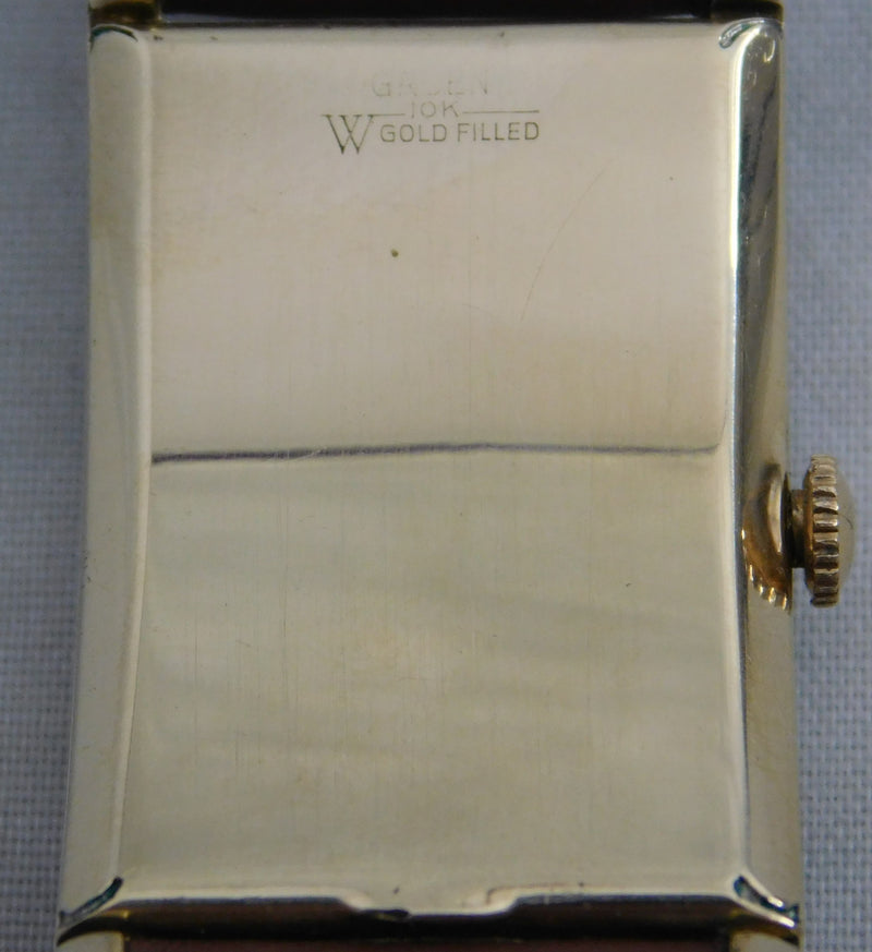 Light Slate Gray Gruen Curvex 43mm Ultra Long Lugs Vintage 1940's Manual Wind Mens Watch....23mm