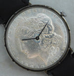 Light Slate Gray Morgan Silver Dollar 1921 Coin Watch Swiss 17 Jewel Manual Wind Movement....38mm