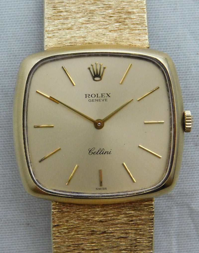 Rosy Brown Rolex Cellini 14k Solid Yellow Gold Manual Wind Gold Dial Mens Watch....30mm