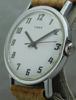 Dim Gray Timex Mercury/Sprite White Dial SS Vintage 1975 Manual Wind Mens Watch....33mm