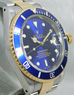 Dark Gray Rolex Submariner Bluesy 16613 Vintage 2000 18k Solid Gold/SS Mens Watch....40mm