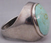 Light Slate Gray Turquoise Vintage Estate .925 Sterling Silver Oval Mens Signet Ring Size 10
