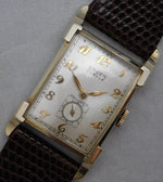 Slate Gray Gruen Curvex 39mm Long Lugs Serviced Calibre 370 10k GF 1950's Mens Watch....23mm