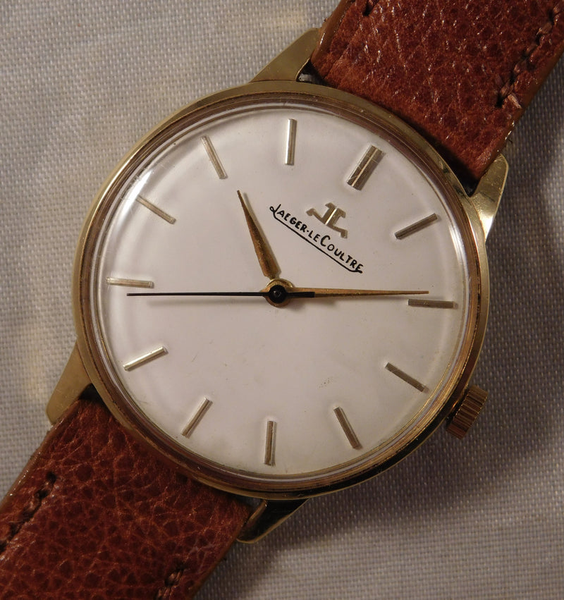 Rosy Brown Jaeger-LeCoultre Classic 18k Solid Gold 1960's Manual Wind Mens Watch....33mm