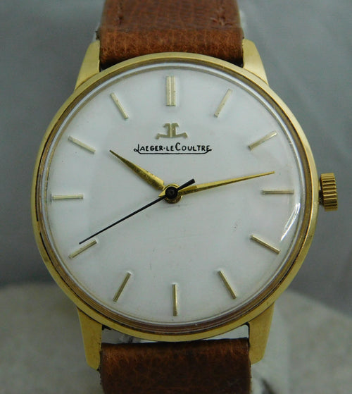 Dim Gray Jaeger-LeCoultre Classic 18k Solid Gold 1960's Manual Wind Mens Watch....33mm