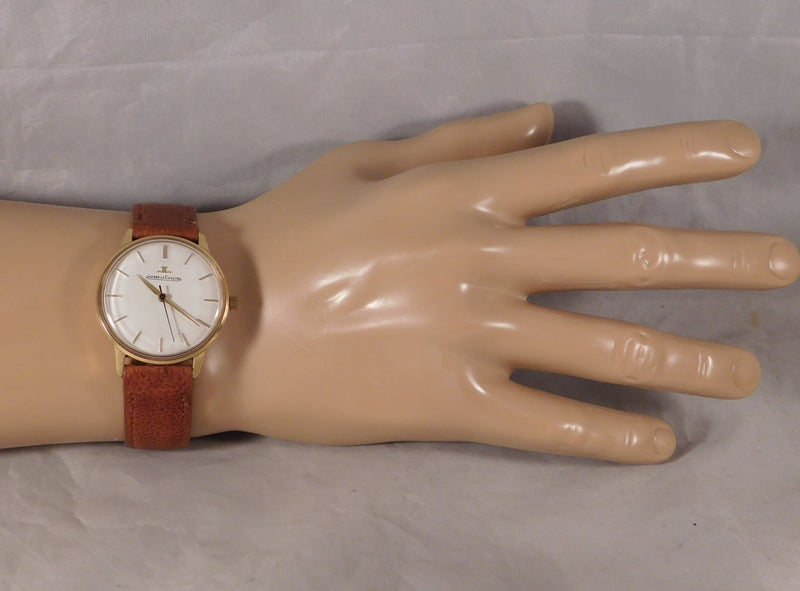 Rosy Brown Jaeger-LeCoultre Classic 18k Solid Gold 1960's Manual Wind Mens Watch....33mm