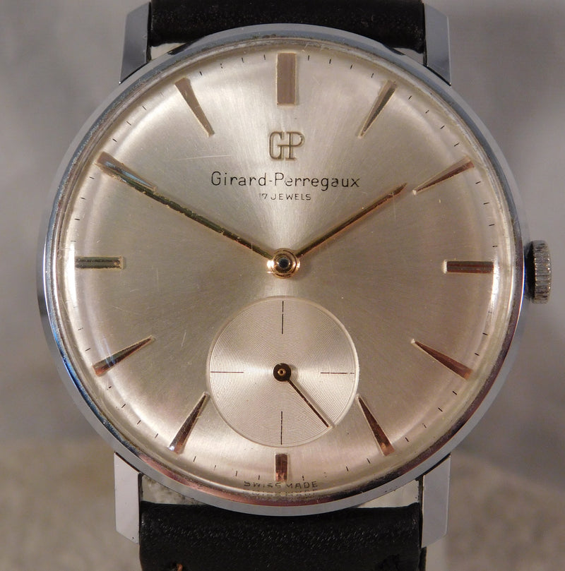 Dim Gray Girard Perregaux Classic Vintage 1960's Swiss Manual Wind SS Mens Watch....34mm