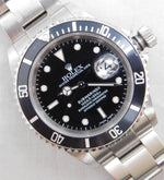 Light Gray Rolex Submariner 16610 Black Dial Black Bezel SS Circa 2000 Mens Watch....40mm