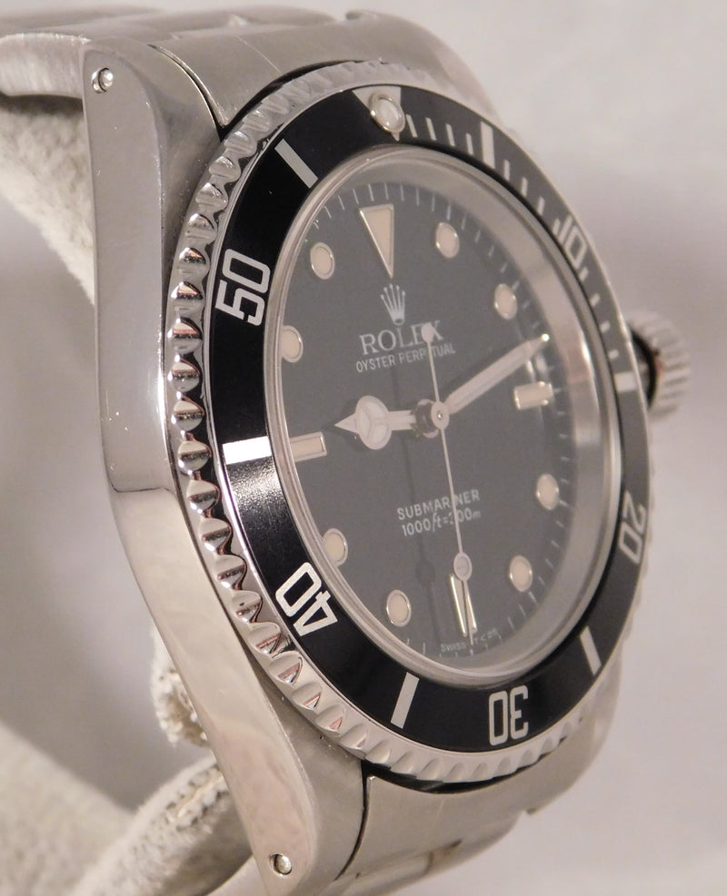 Rosy Brown Rolex Submariner No Date 14060 SS Black Dial Vintage 1990 Mens Watch....40mm