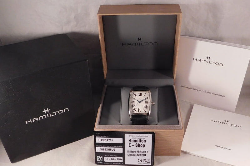 Dark Gray Hamilton Bolton H135190 SS American Classic Manual Wind Mens Watch W/Box....34mm