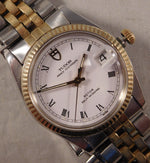 Slate Gray Rolex Tudor Prince Oysterdate 18k Solid Gold Bezel Circa 1989 Mens Watch....34mm