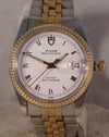 Dim Gray Rolex Tudor Prince Oysterdate 18k Solid Gold Bezel Circa 1989 Mens Watch....34mm