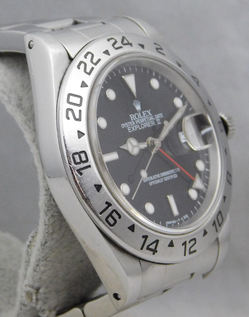 Light Slate Gray Rolex Explorer II  Black Dial GMT Date 16570 Stainless Steel Mens Watch....40mm