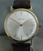 Dim Gray Wittnauer Classic 6mm thick 10k GF Manual Wind Swiss Made Mens Watch....33mm