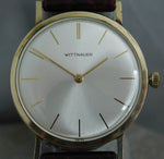 Dark Slate Gray Wittnauer Classic 6mm thick 10k GF Manual Wind Swiss Made Mens Watch....33mm